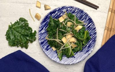 Mung Bean Sprouts, Kale and King Oyster Mushroom Vegan Stir Fry Recipe
